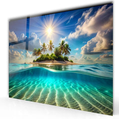 Sun Lights shadow Glass Wall Art