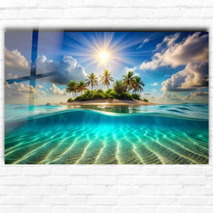 Sun Lights shadow Glass Wall Art