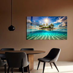 Sun Lights shadow Glass Wall Art