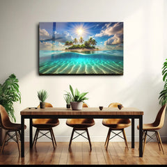 Sun Lights shadow Glass Wall Art