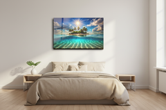Sun Lights shadow Glass Wall Art
