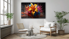 Colorful Flower Glass Wall Art