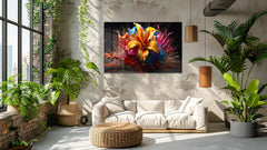 Colorful Flower Glass Wall Art