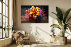 Colorful Flower Glass Wall Art